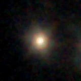 Colour composite: F444W red, F356W green, F277W blue, 3.2 arcsec across, north up