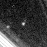 F200W image, 3.2 arcsec across, north up