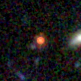 Colour composite: F444W red, F356W green, F277W blue, 3.2 arcsec across, north up
