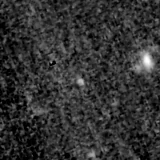 F150W image, 3.2 arcsec across, north up