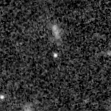 F150W image, 3.2 arcsec across, north up