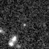F150W image, 3.2 arcsec across, north up