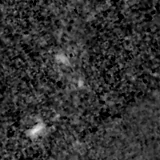 F150W image, 3.2 arcsec across, north up