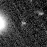 F200W image, 3.2 arcsec across, north up