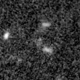 F150W image, 3.2 arcsec across, north up