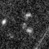 F200W image, 3.2 arcsec across, north up