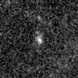 F150W image, 3.2 arcsec across, north up