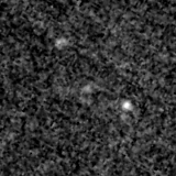 F115W image, 3.2 arcsec across, north up