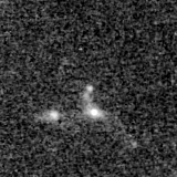 F200W image, 3.2 arcsec across, north up