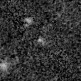 F200W image, 3.2 arcsec across, north up