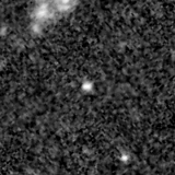 F150W image, 3.2 arcsec across, north up