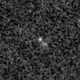 F150W image, 3.2 arcsec across, north up