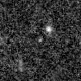 F200W image, 3.2 arcsec across, north up