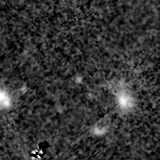 F200W image, 3.2 arcsec across, north up