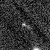 F150W image, 3.2 arcsec across, north up
