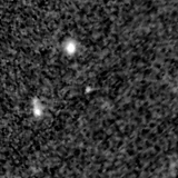 F115W image, 3.2 arcsec across, north up