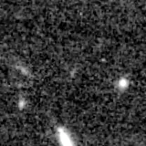F150W image, 3.2 arcsec across, north up