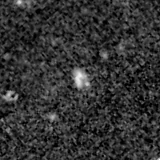 F150W image, 3.2 arcsec across, north up