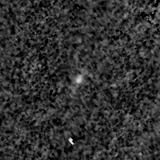 F200W image, 3.2 arcsec across, north up