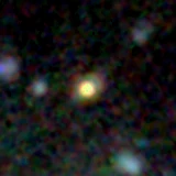 Colour composite: F444W red, F356W green, F277W blue, 3.2 arcsec across, north up