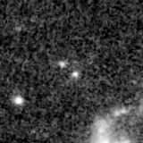 F090W image, 3.2 arcsec across, north up