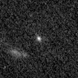 F150W image, 3.2 arcsec across, north up