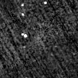 F150W image, 3.2 arcsec across, north up