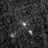 F150W image, 3.2 arcsec across, north up