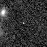 F150W image, 3.2 arcsec across, north up