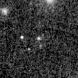 F090W image, 3.2 arcsec across, north up