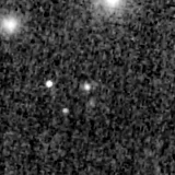 F150W image, 3.2 arcsec across, north up