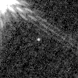 F200W image, 3.2 arcsec across, north up