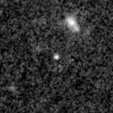 F200W image, 3.2 arcsec across, north up