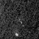 F150W image, 3.2 arcsec across, north up