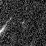 F150W image, 3.2 arcsec across, north up