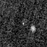 F150W image, 3.2 arcsec across, north up