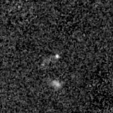 F150W image, 3.2 arcsec across, north up