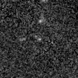 F150W image, 3.2 arcsec across, north up