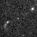 F150W image, 3.2 arcsec across, north up