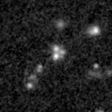 F150W image, 3.2 arcsec across, north up