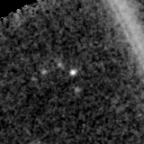 F150W image, 3.2 arcsec across, north up