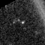 F200W image, 3.2 arcsec across, north up