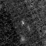 F150W image, 3.2 arcsec across, north up