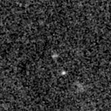 F150W image, 3.2 arcsec across, north up
